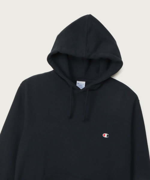 베이직 C로고 레귤러핏 후드 티셔츠 Navy