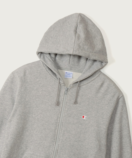 베이직 C로고 레귤러핏 후드 집업 Oxford Grey
