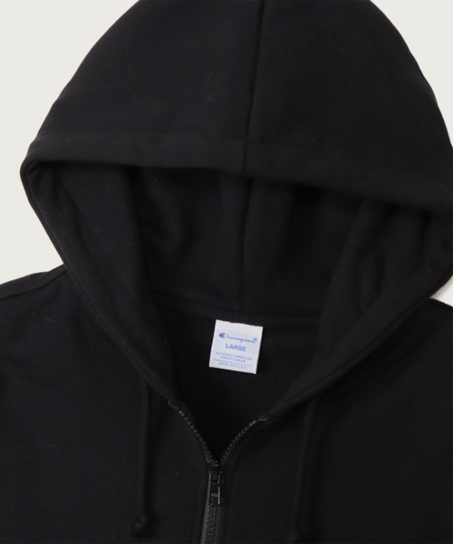 베이직 C로고 레귤러핏 후드 집업 Off Black