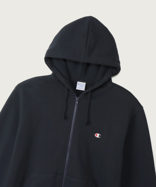 베이직 C로고 레귤러핏 후드 집업 Navy
