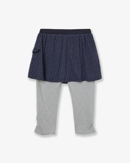 FLOWER SKIRT LEGGINGS [NAVY]