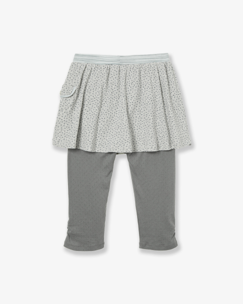 FLOWER SKIRT LEGGINGS [GREY]