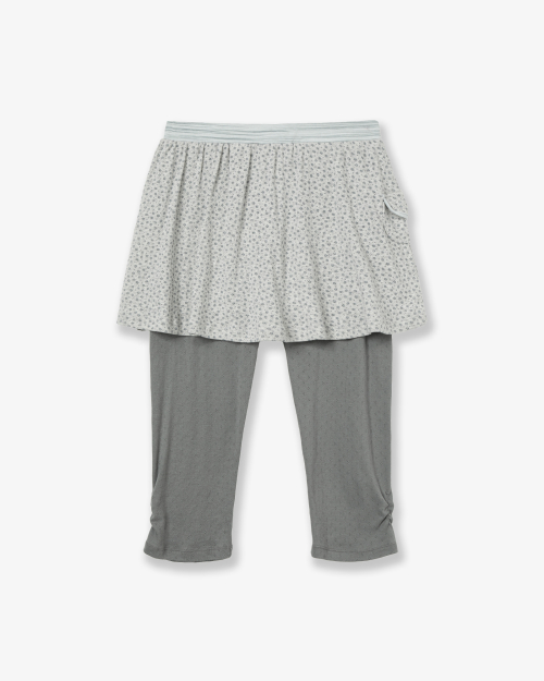 FLOWER SKIRT LEGGINGS [GREY]