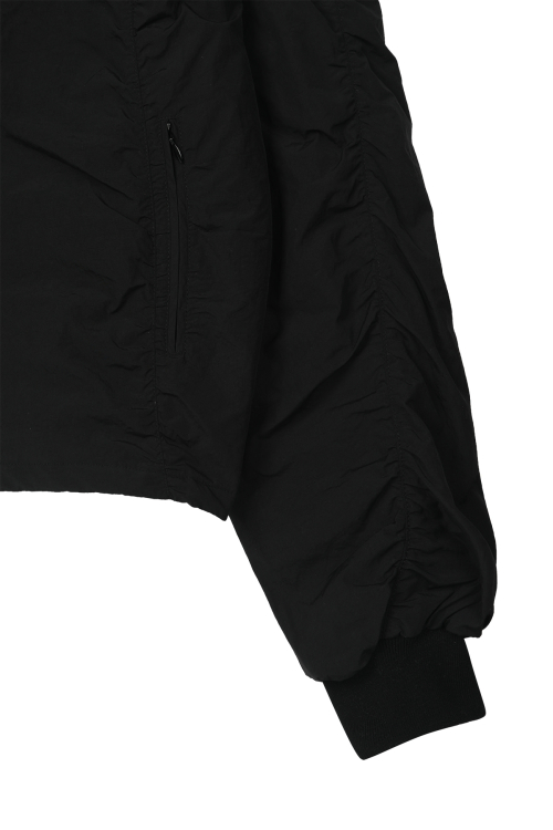 PARKA RING HOODED CROPPED JUMPER IN BLACK
