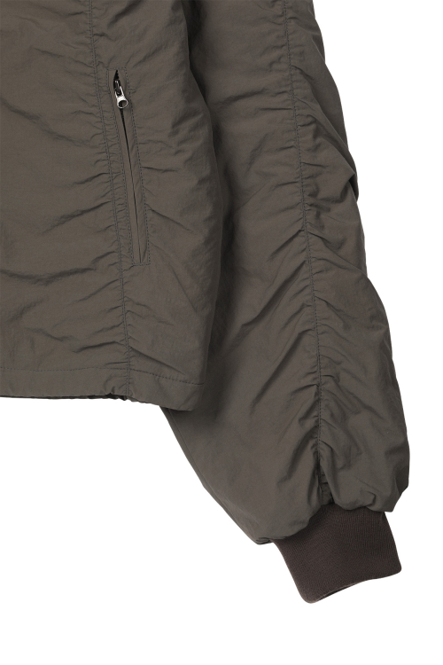 PARKA RING HOODED CROPPED JUMPER IN KHAKI