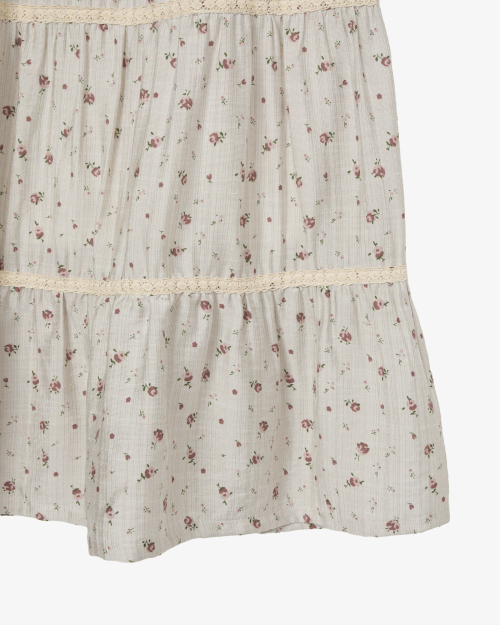 PATTERN TIERED SKIRT [BEIGE]