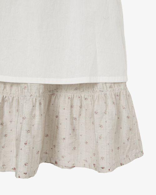 PATTERN TIERED SKIRT [BEIGE]