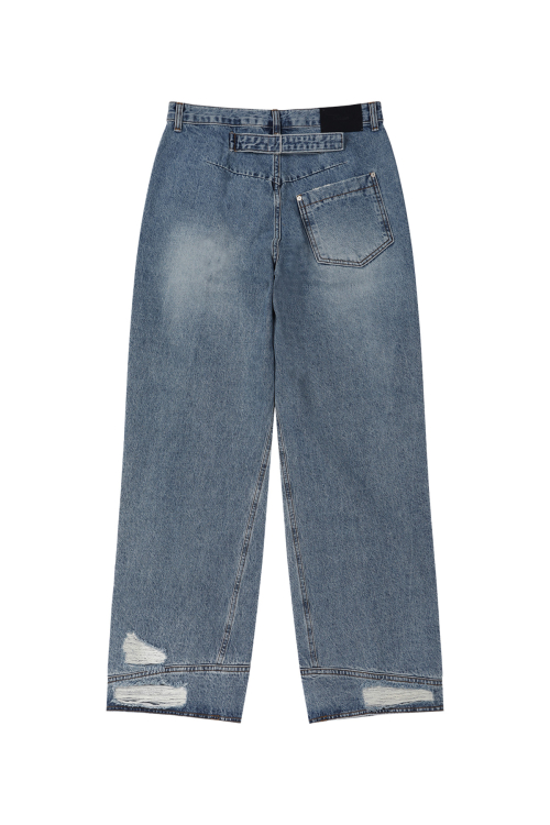 TWISTED CINCH BACK JEANS IN BLUE