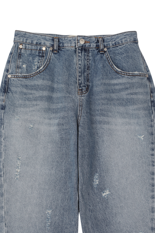 TWISTED CINCH BACK JEANS IN BLUE