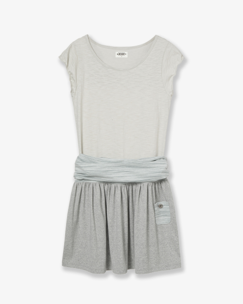 LAYERED TOP DRESS [GREY]