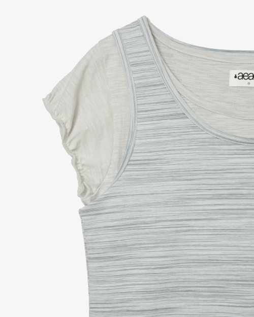 LAYERED TOP DRESS [GREY]