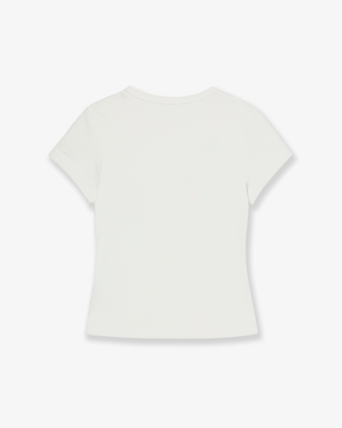 APPLIQUE FLOWER LOGO TEE [WHITE]