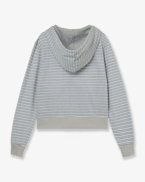 STRIPE HOODIE ZIP UP [GREY]