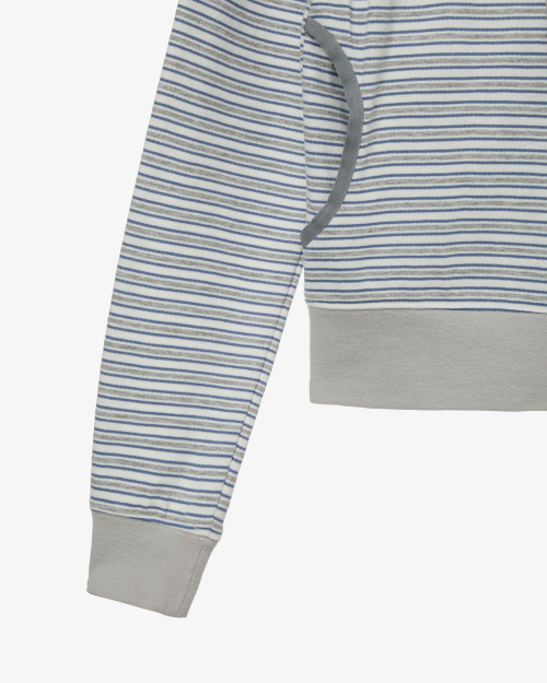 STRIPE HOODIE ZIP UP [GREY]
