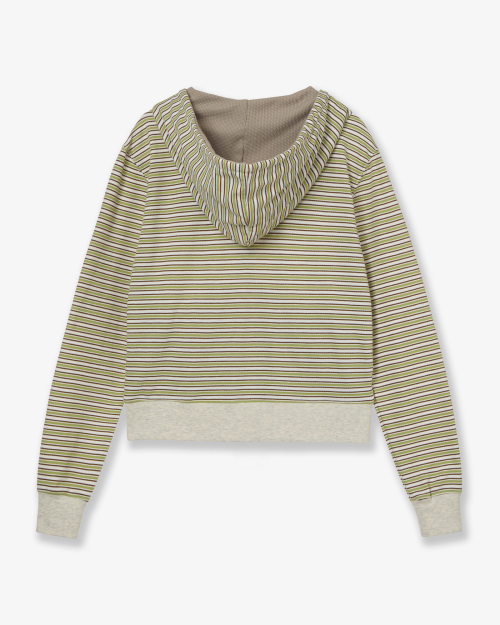 STRIPE HOODIE ZIP UP [GREEN]
