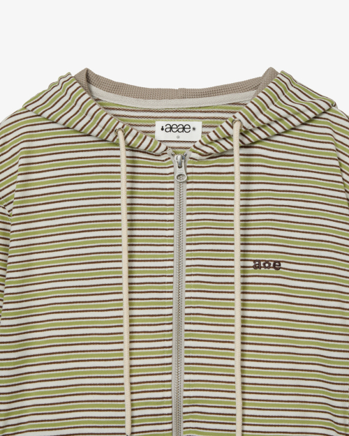 STRIPE HOODIE ZIP UP [GREEN]