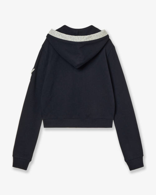 ROUND POCKET HOODIE ZIP UP [NAVY]