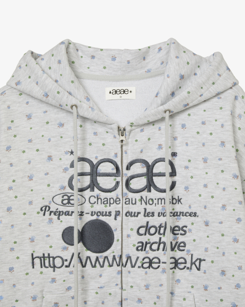 WEB LOGO FLOWER HOOD ZIP UP [BLUE]
