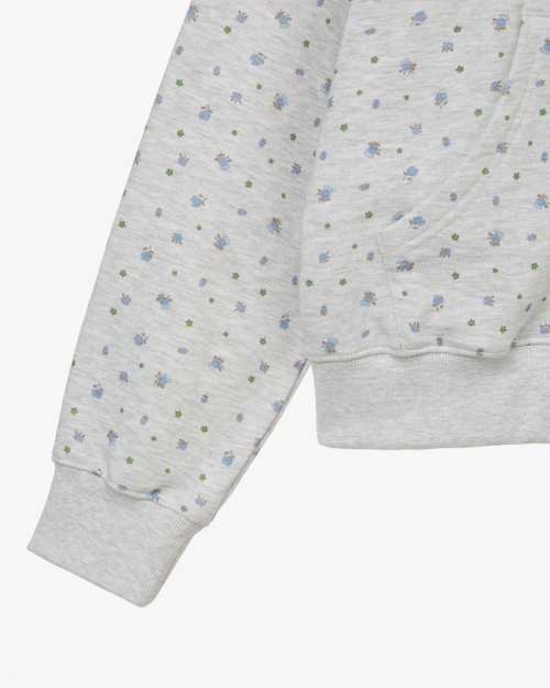 WEB LOGO FLOWER HOOD ZIP UP [BLUE]