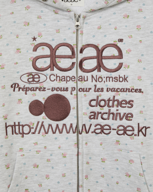 WEB LOGO FLOWER HOOD ZIP UP [PINK]