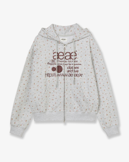 WEB LOGO FLOWER HOOD ZIP UP [PINK]