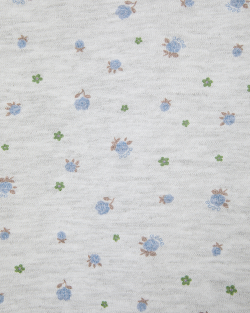 WEB LOGO FLOWER CROP HOOD ZIP UP [BLUE]