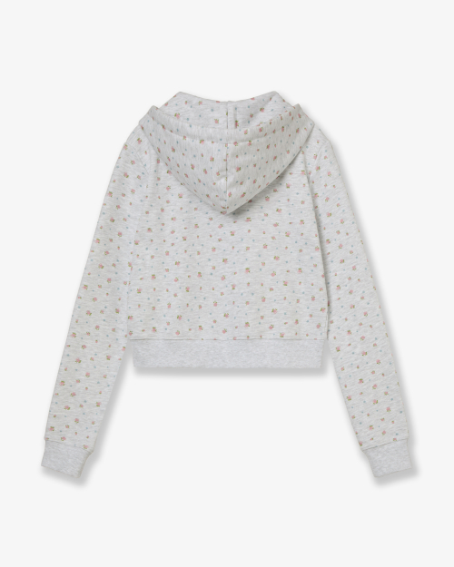 WEB LOGO FLOWER CROP HOOD ZIP UP [PINK]
