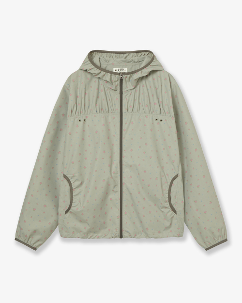 FLOWER WINDBREAKER JACKET [KHAKI]
