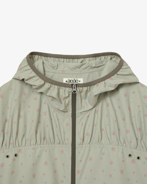 FLOWER WINDBREAKER JACKET [KHAKI]