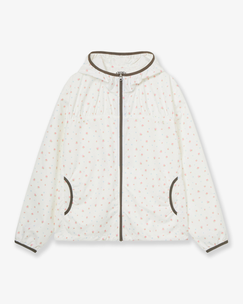 FLOWER WINDBREAKER JACKET [WHITE]