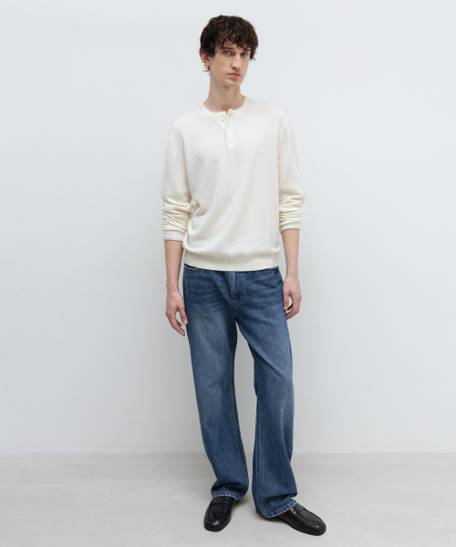 Semi-Wide Denim Pants MID BLUE