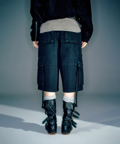 (WOMEN) TONY CARGO BERMUDA PANTS BLACK