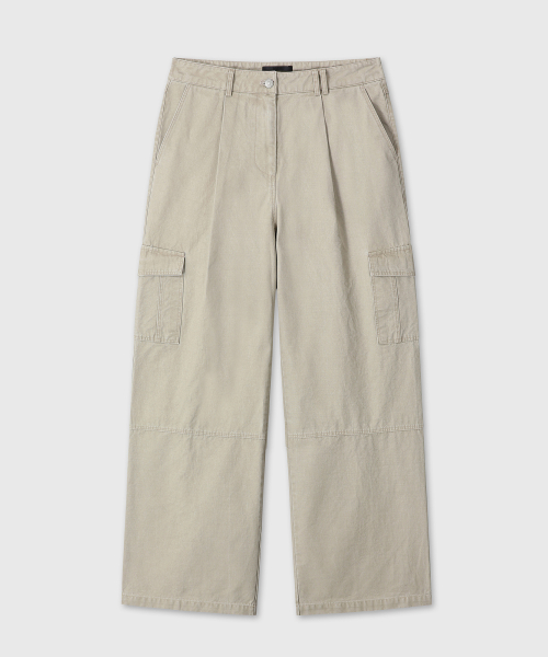 COTTON CARGO PANTS (BEIGE)