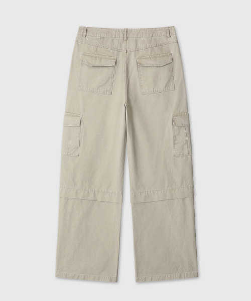 COTTON CARGO PANTS (BEIGE)
