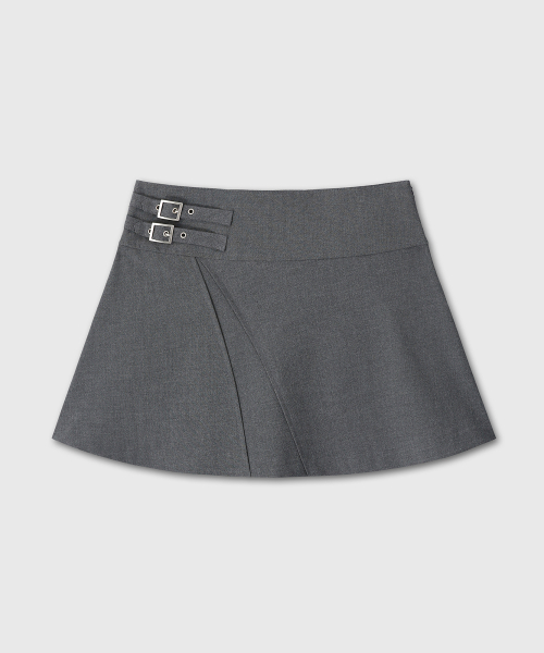FLARE SHORT SKIRT (GRAY)