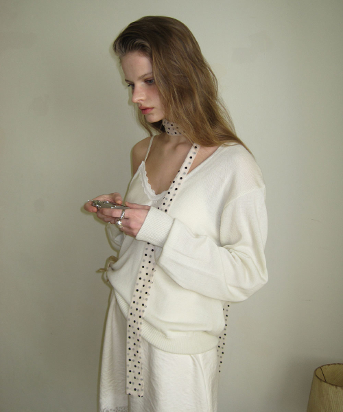 Peed deep v-neck knit - Ivory