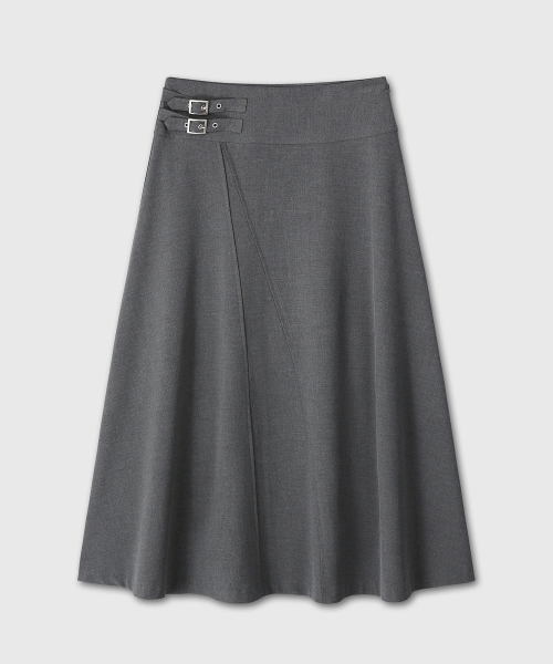 FLARE LONG SKIRT (GRAY)