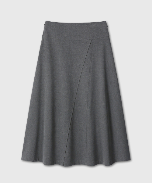 FLARE LONG SKIRT (GRAY)
