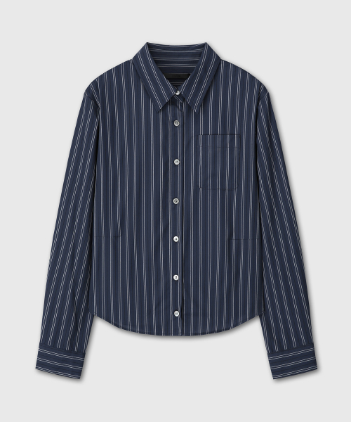 BASIC SLIM FIT SHIRTS (NAVY)