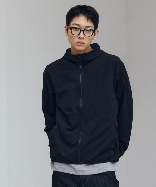 Hood Lightweight Semi-Overfit Windbreaker - 3color