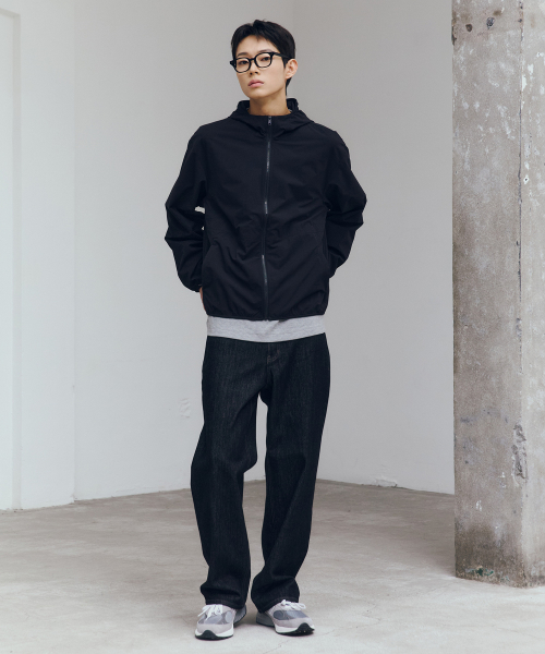 Hood Lightweight Semi-Overfit Windbreaker - 3color