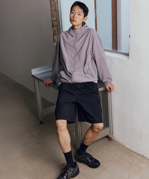 Hood Lightweight Semi-Overfit Windbreaker - 3color