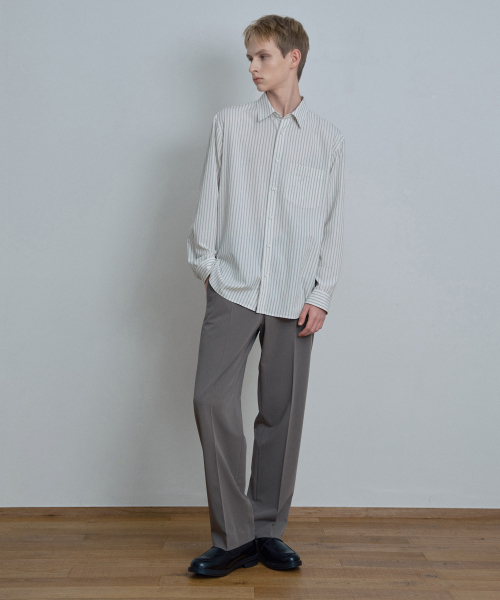 Cotton 100%Circerlike Stripe Oversized Fit Shirt - 3color