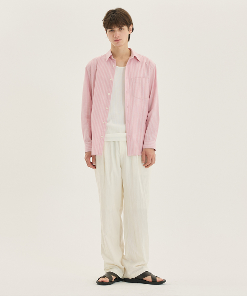 Cotton 100%Circerlike Stripe Oversized Fit Shirt - 3color
