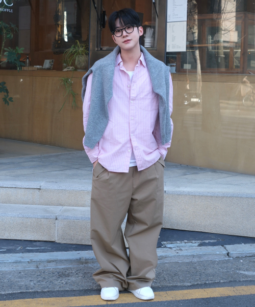 Cotton 100%Circerlike Stripe Oversized Fit Shirt - 3color