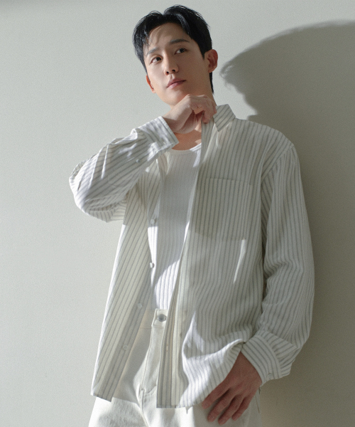 Cotton 100%Circerlike Stripe Oversized Fit Shirt - 3color