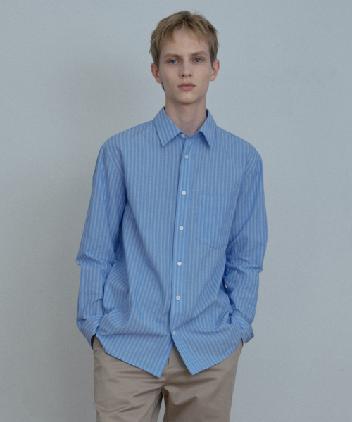 [2PACK]Cotton 100 Circerlike Stripe Oversized Fit Shirt - 3 colors