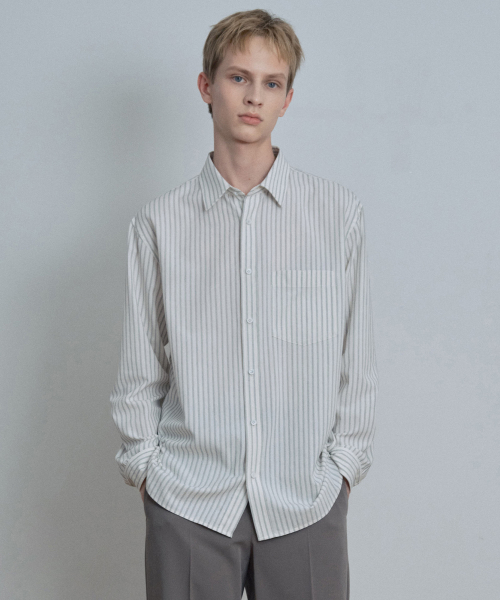 [2PACK]Cotton 100 Circerlike Stripe Oversized Fit Shirt - 3 colors