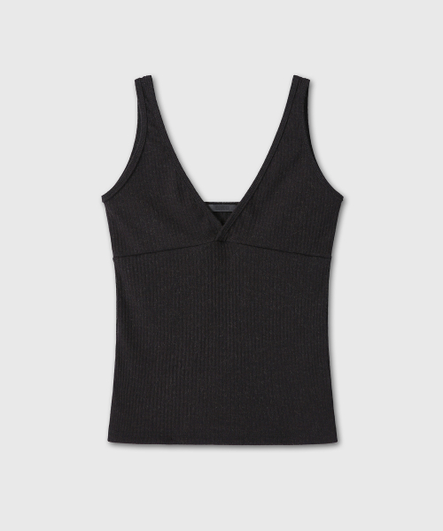 ANGORA V NECK SLEEVELESS (BLACK)
