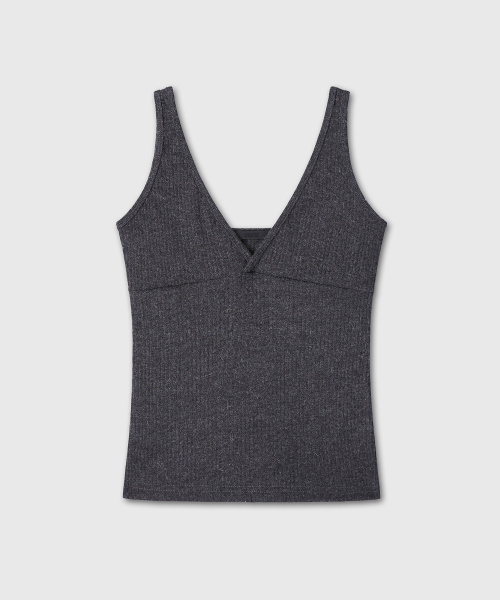 ANGORA V NECK SLEEVELESS (CHARCOAL)